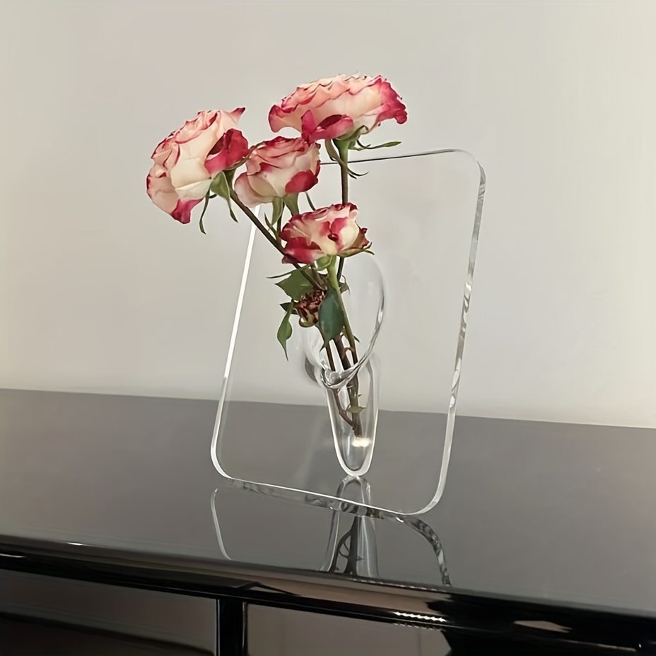 1pc Acrylic Flower Vase Hydroponic Flower Arrangement Holder
