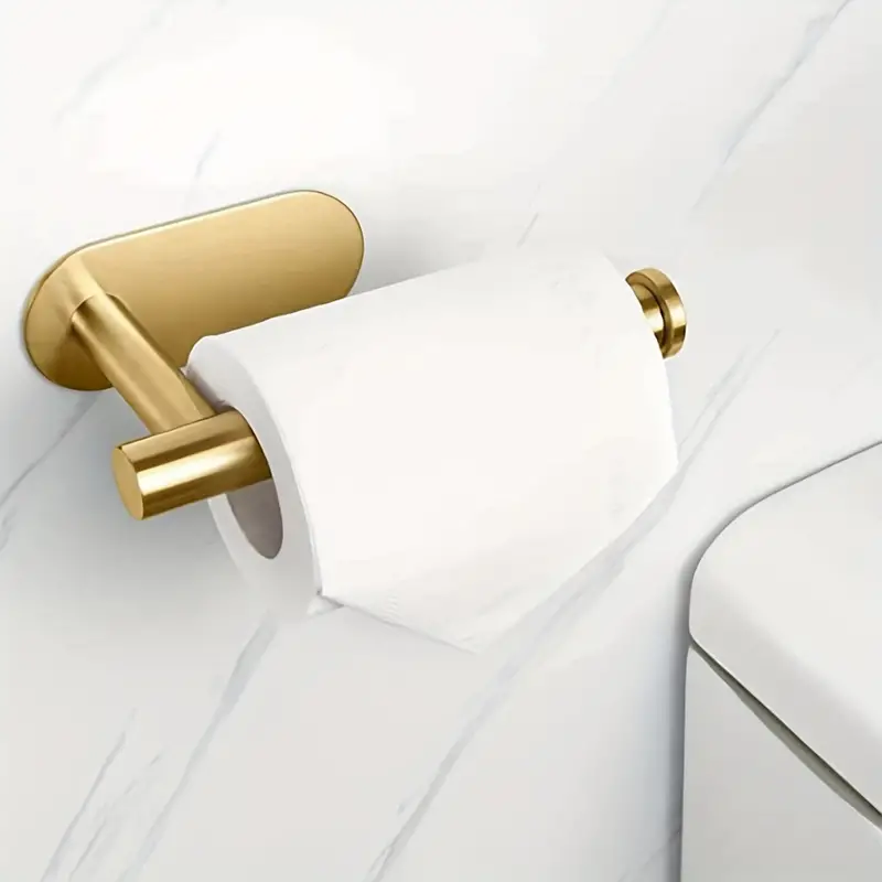 Golden Toilet Paper Holder, Self Adhesive Toilet Roll Paper Holder