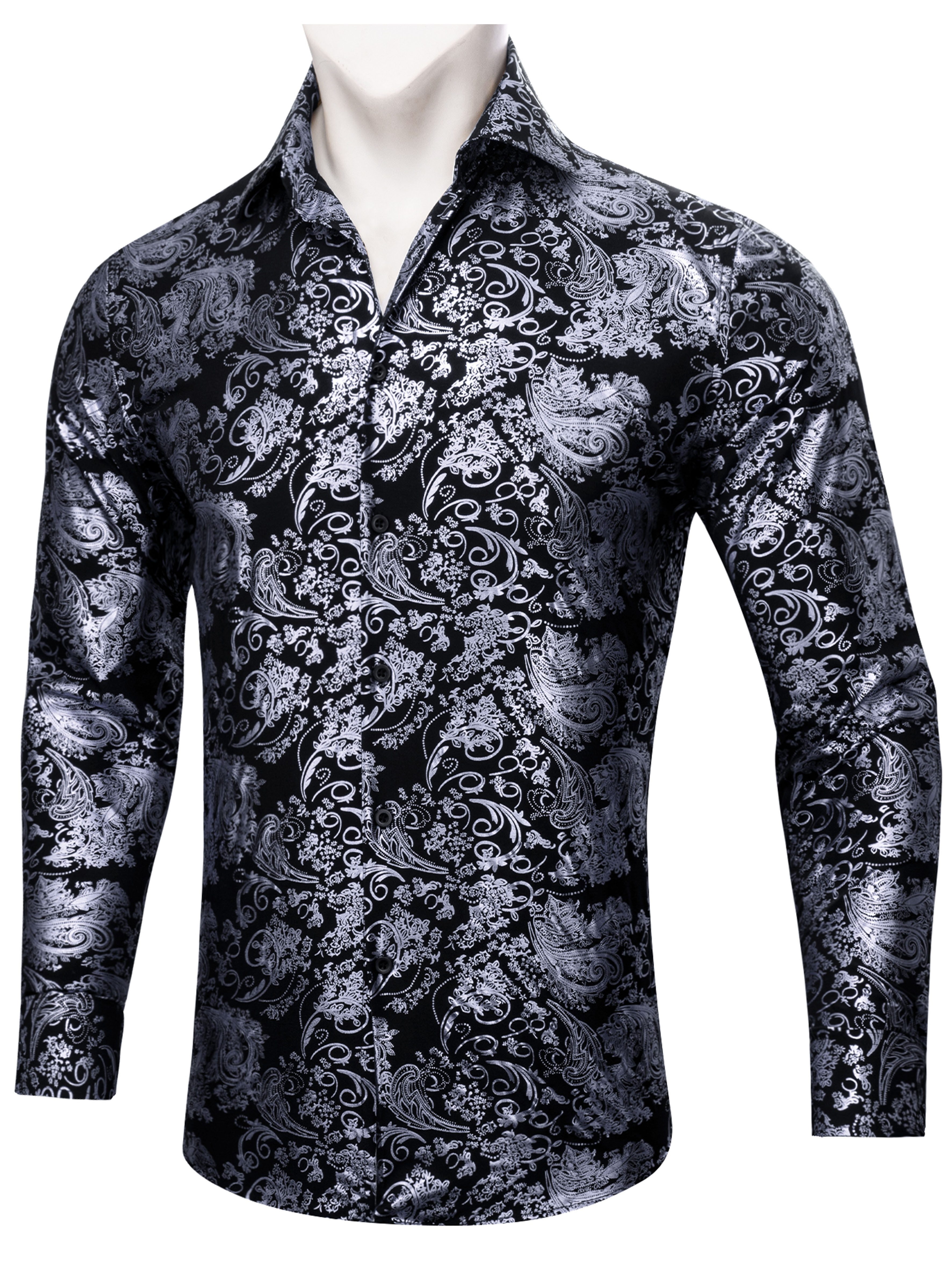 Jacquard Long Sleeve Men Business Shirt. Plus Size Clothes Online Shop  Singapore - Large Size Clothing Shop