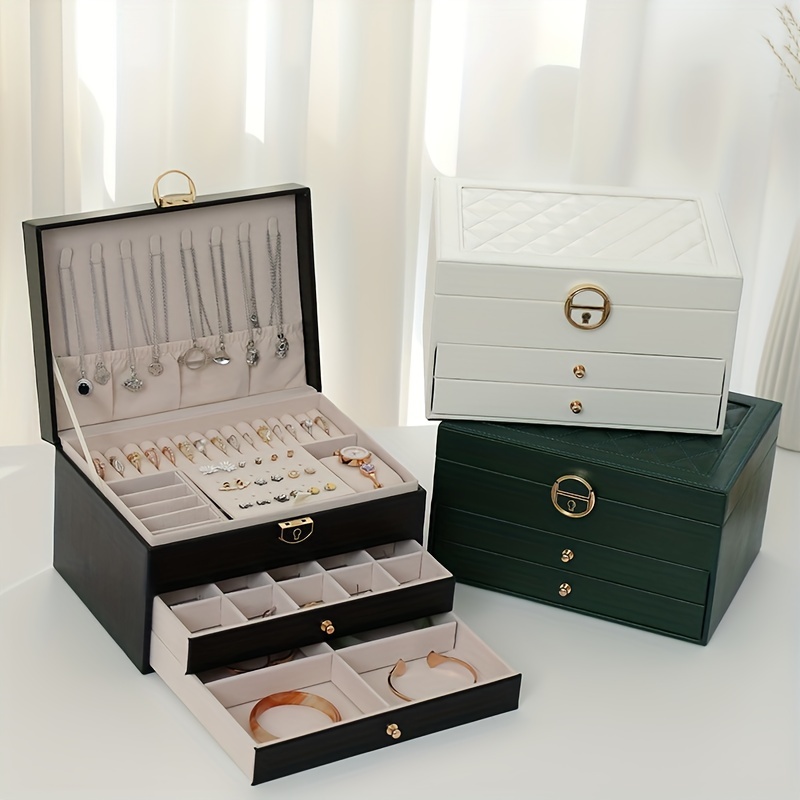 Fashion Elegant Diamond shape Jewelry Box Organizer Storage - Temu  Philippines