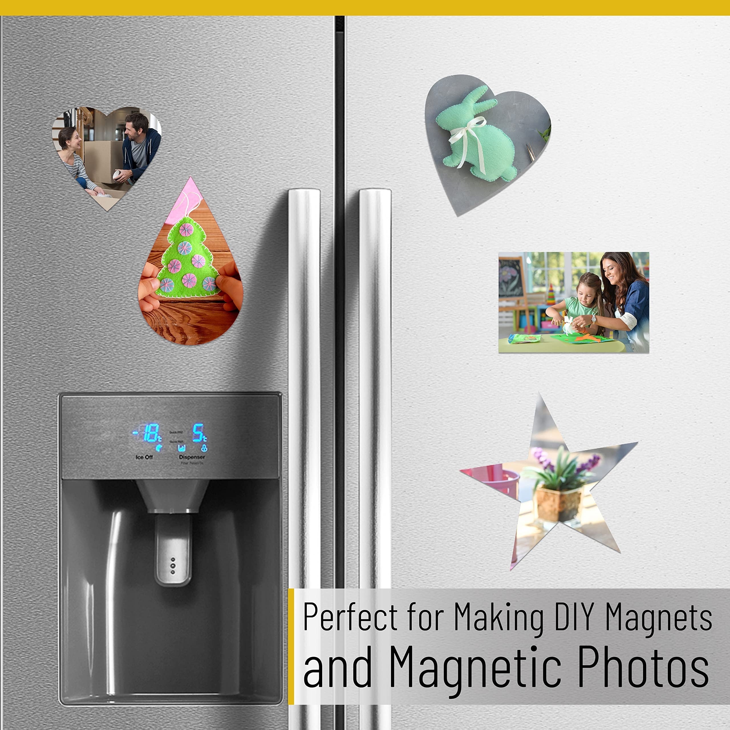 Macarrie 150 Pcs 4 x 6 Magnetic Sheets with Adhesive Backing Adhesive  Magnetic Paper Cuttable Magnet Paper Sheets Flexible Peel and Stick Magnets  for Picture Crafts Die Storage Photos