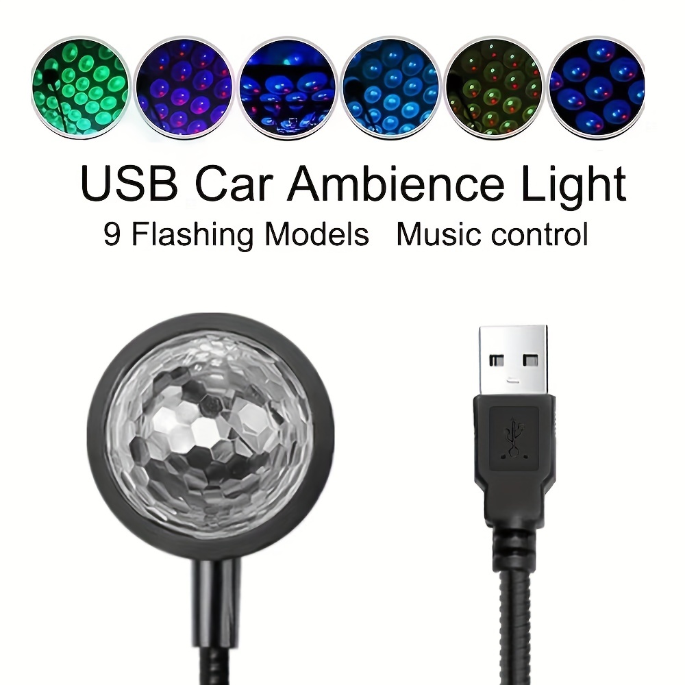 Luces LED De Techo USB Para Carro Auto Luz Nocturna RGB Con Proyector  Estrellas