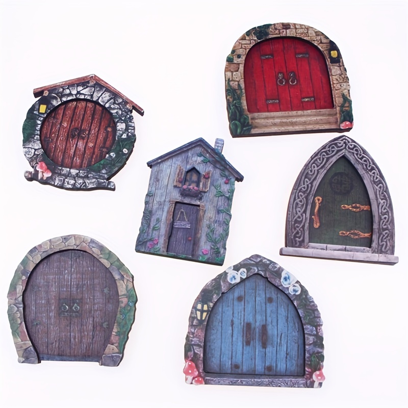 1pc Fairy Tale Door Tree Opening, Garden Creative Retro Door