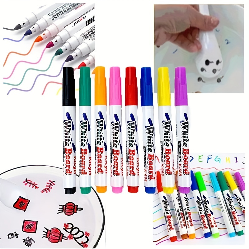 8/12 Colors Magical Water Painting Pen Set, Water Floating Doodle/graffiti  Drawing Early Art Education Pens For Kids, Magic Whiteboard Marker - Temu  New Zealand