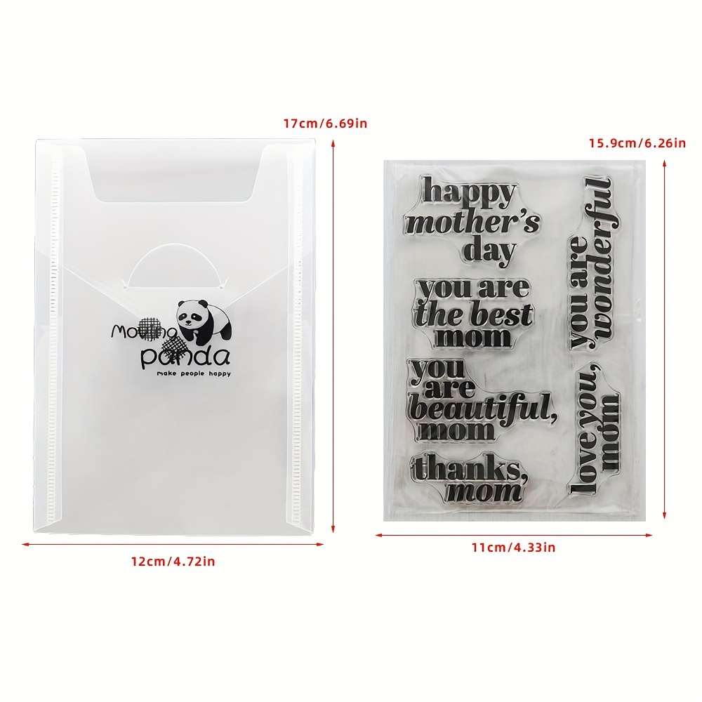 10-piece Set Transparent Portable Storage Bag Used To Store stamps and dies  Clear Silicone Stamp Bump Template New Card Cover