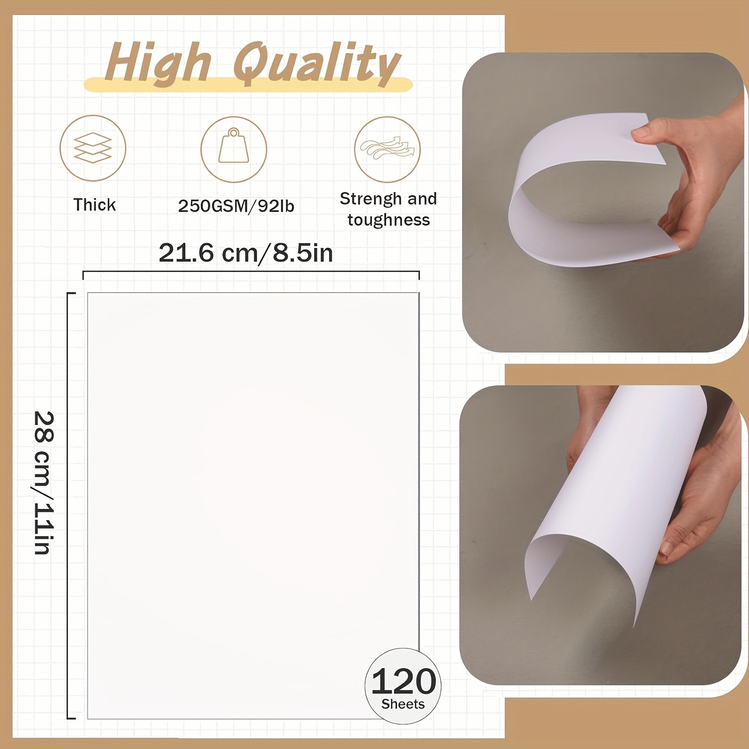 White CardStock Heavyweight, 8.5 x 11 Thick Paper Cardstock