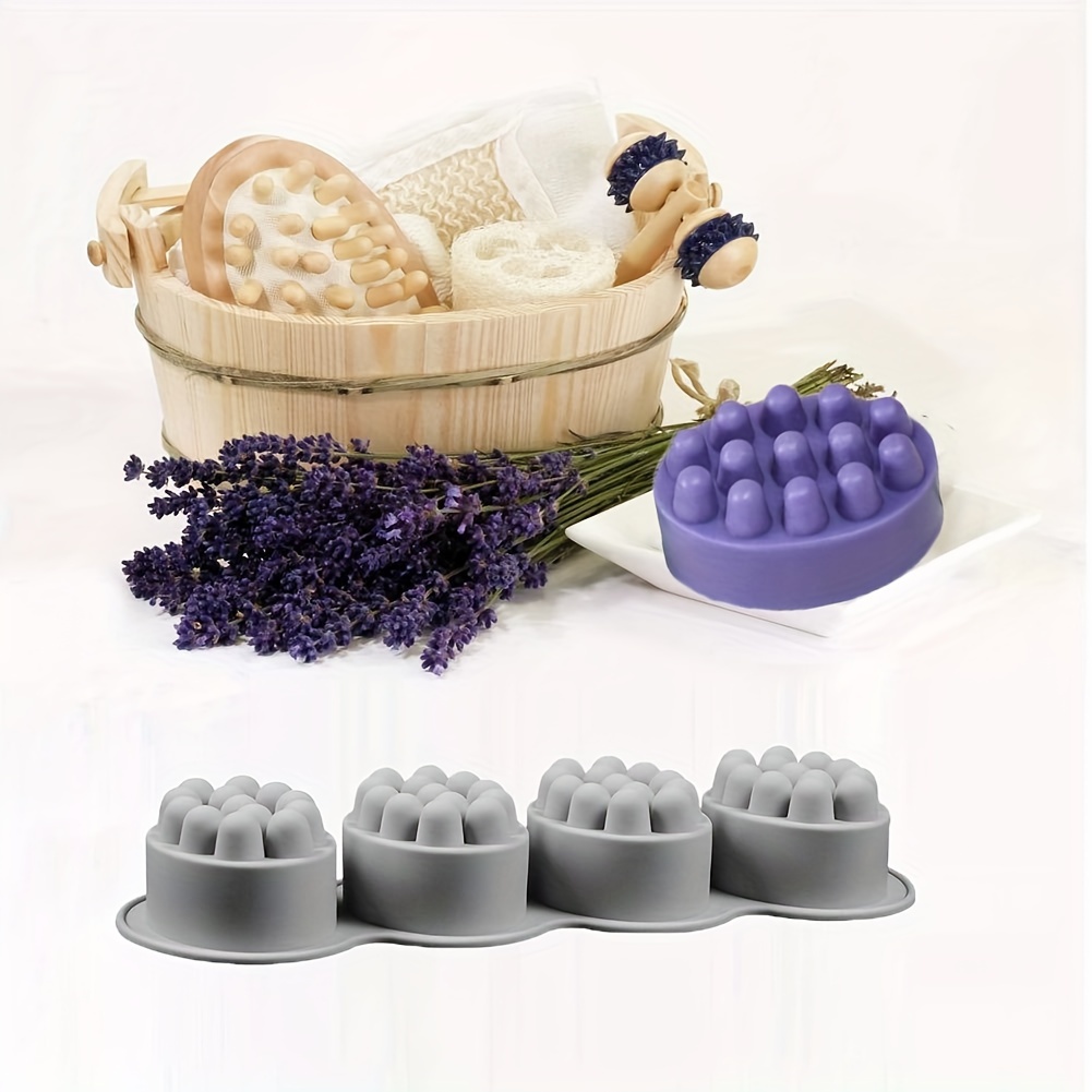 4 Cavities Silicone Massage Bar Soap Molds, 3d Hair Comb Ice Mold For Scalp  Massager, Unique Hair Brush Silicone Soap Molds