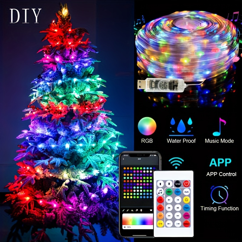 Diy Smart Christmas Tree Lights App Remote Control String Lights