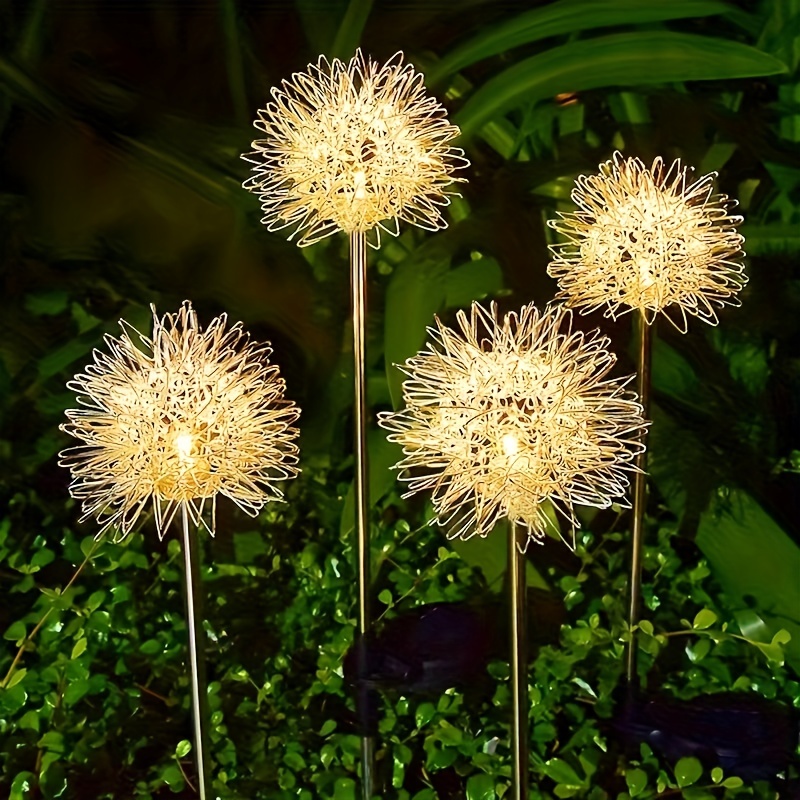 

2pcs Dandelion Garden Stakes Solar Flower Lights, Outdoor Led Light Yard Art, Lighted Garden Decor 29.53''x 3.94''