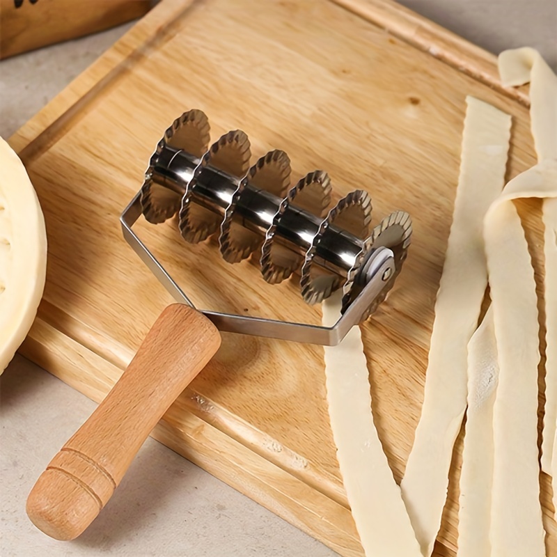 Wooden Handle Lace Dough Cutter Stainless Steel Six - Temu