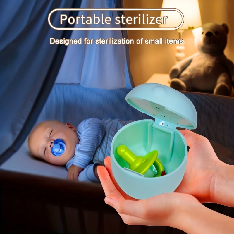  Esterilizador portátil para chupete, mini esterilizador de luz  UV, 99.99% de esterilización en 3 minutos, recargable por USB, mini caja  desinfectante UV-C para chupete de bebé, pezones de biberón, mordedores,  auriculares