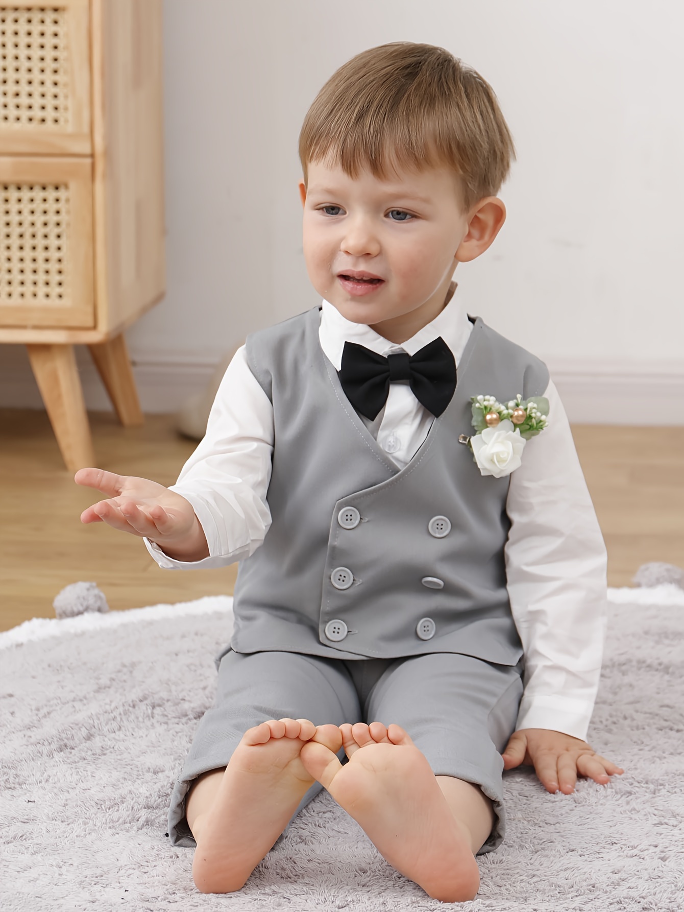 Conjunto de ropa de 3 piezas para bebé, traje de caballero para niño  pequeño, conjuntos de