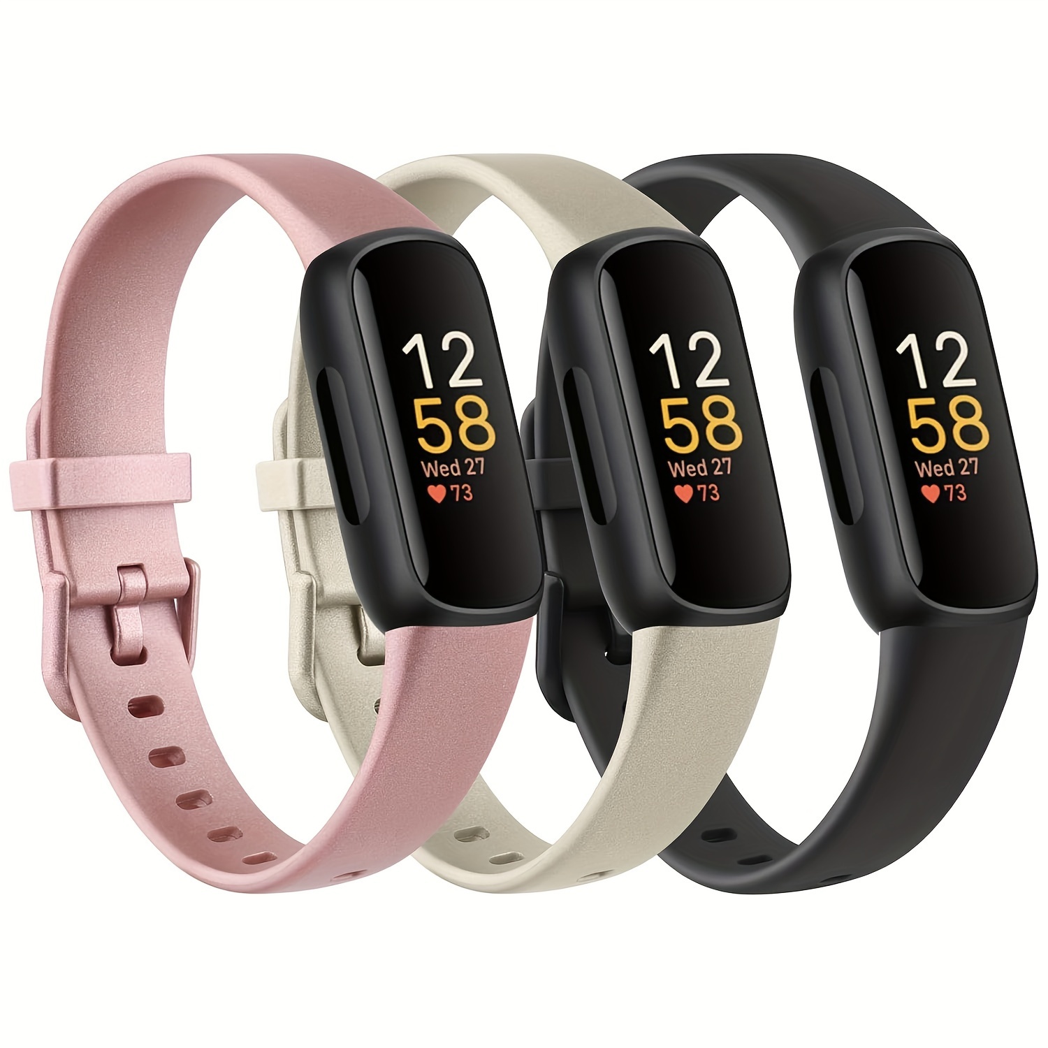 Compatible avec Fitbit Inspire 3 / Inspire 2 / Inspire HR / Inspire 2 /  Bracelet flexible en silicone réglable Bracelet de sport léger pour  traqueur