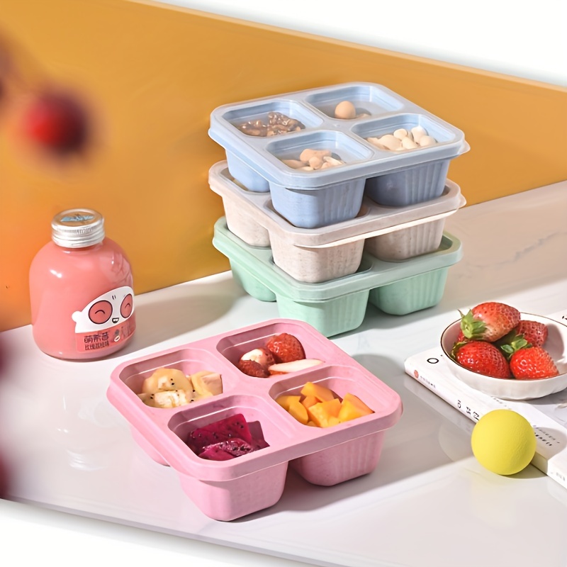 Reusable Round Bento Box With Divided Plates And Lid - Perfect For