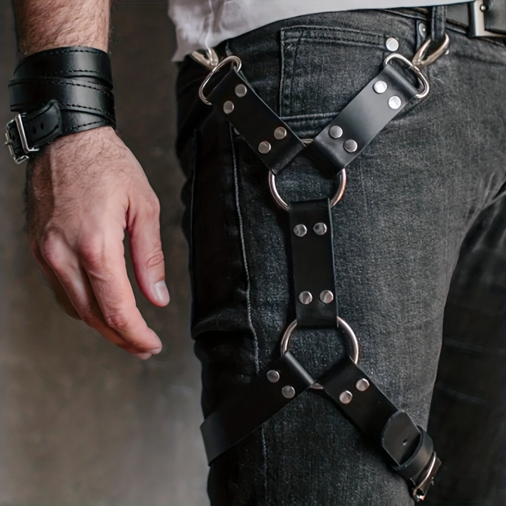 1pc Fashion Men's Thigh Belt Hip Hop Style Belt Jeans Hanging Accessories