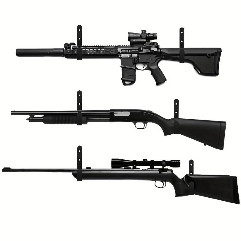 4-Hook Wall Mount Gun Rack – Shotgun, Rifle, Or Archery Bow Storage