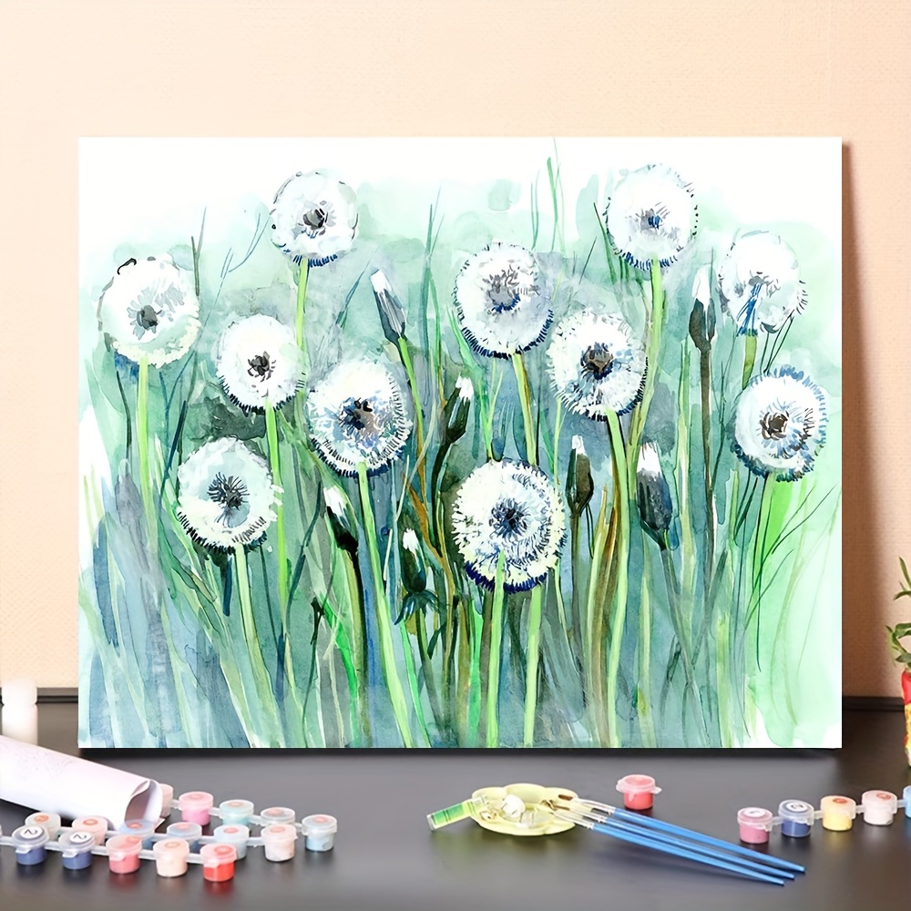Flower Dandelion - Paint by Numbers Kit for Adults DIY Oil Painting Kit on  Canvas (16x20 inches)
