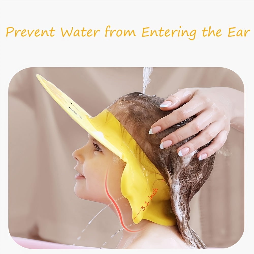 Gorro de ducha para bebé, gorro de champú impermeable para niños, niñas  pequeñas, niños, protege los oídos y los ojos. Corona de baño de silicona  ajustable. Ormromra DLM696