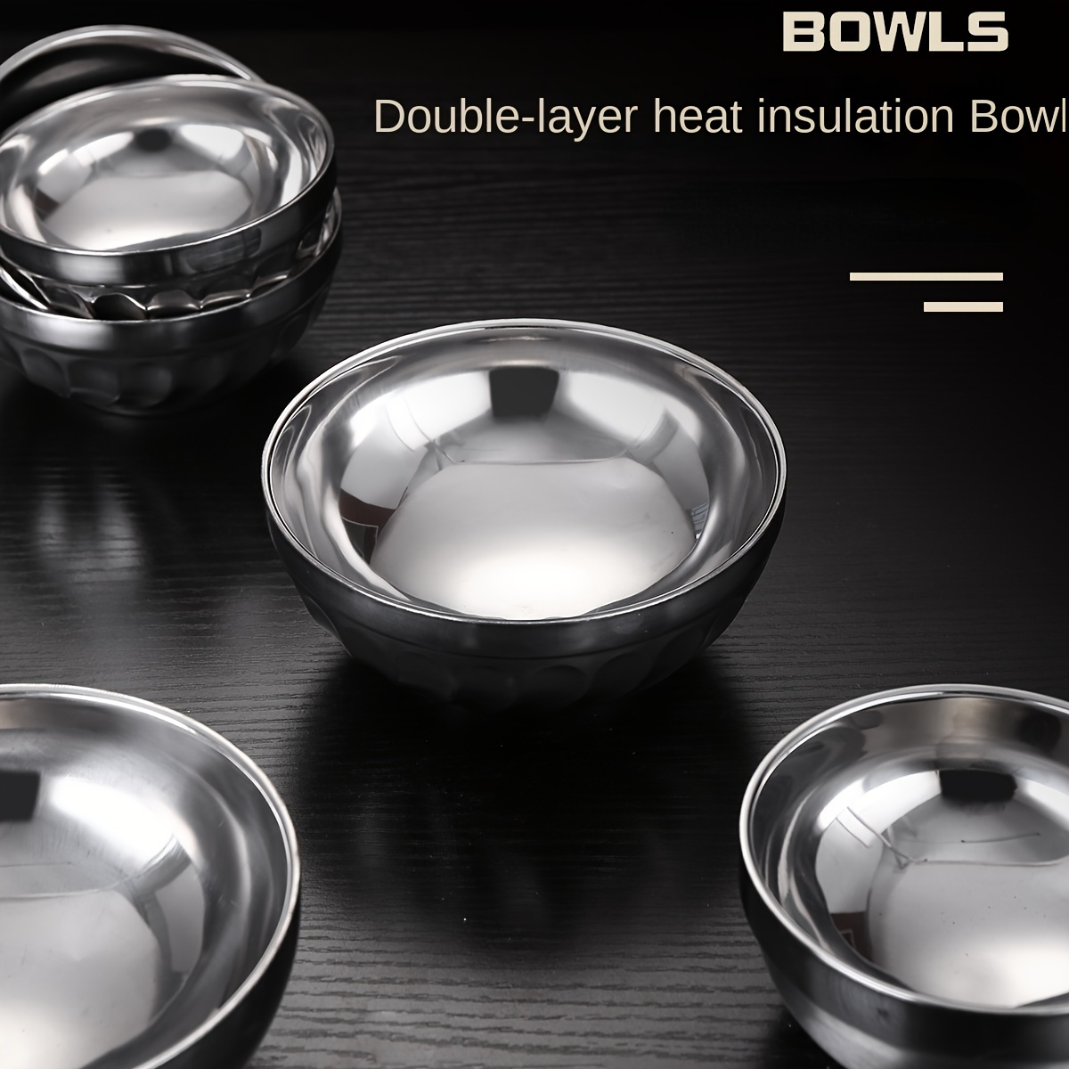 Stainless Steel Instant Noodle Bowl Double-layer Student Canteen