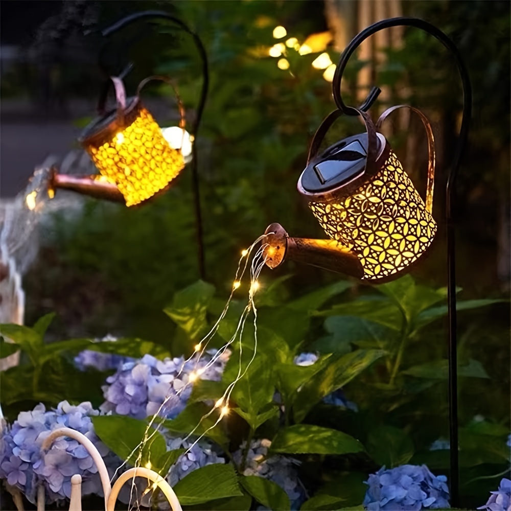Luces solares para decoración de jardín al aire libre, regadera, luz de  paisaje, farol colgante grande, impermeable, decoración de patio, regalo