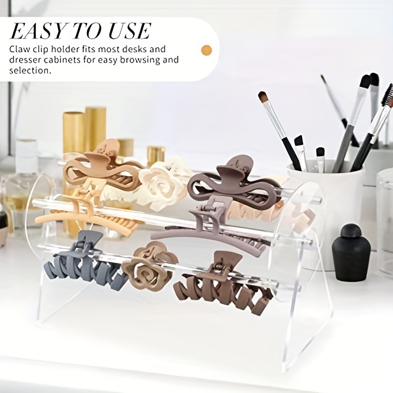 Transparent Acrylic Rotating Hair Claw Clip Display Holder