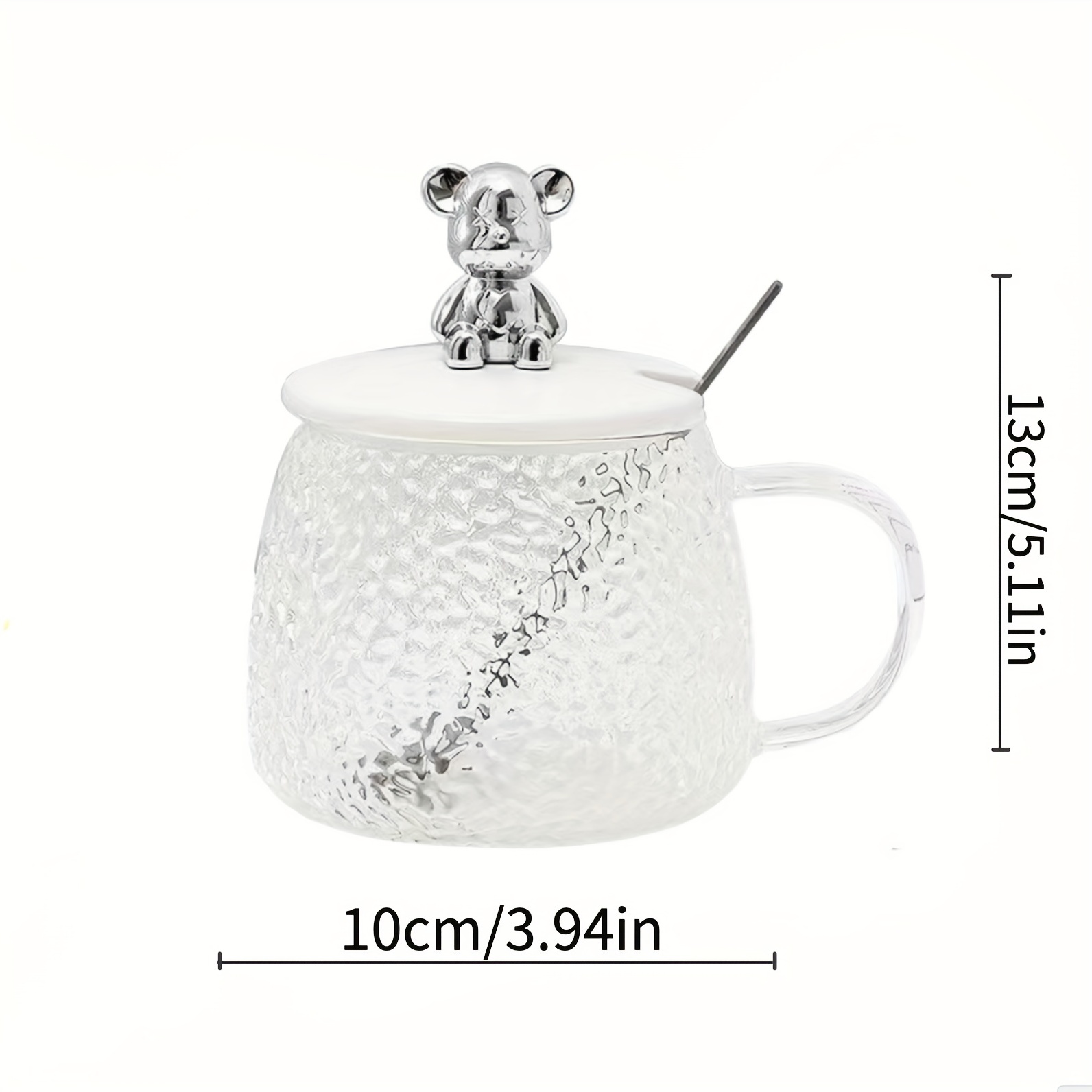 Bear Tumbler With Lid, High Temperature Resistant High-value Transparent Glass  Water Cup, Household Straw Glass Cup - Temu