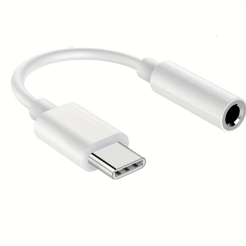 Adaptador USB tipo C a conector de auriculares de 0.138 in (paquete de 2),  USB C a audio auxiliar, convertidor de conector de auriculares compatible