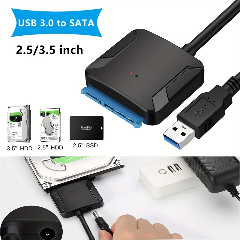 Câble adaptateur USB 3.0 vers SATA pour disque dur externe, jusqu'à 6 Gbps,  22 broches