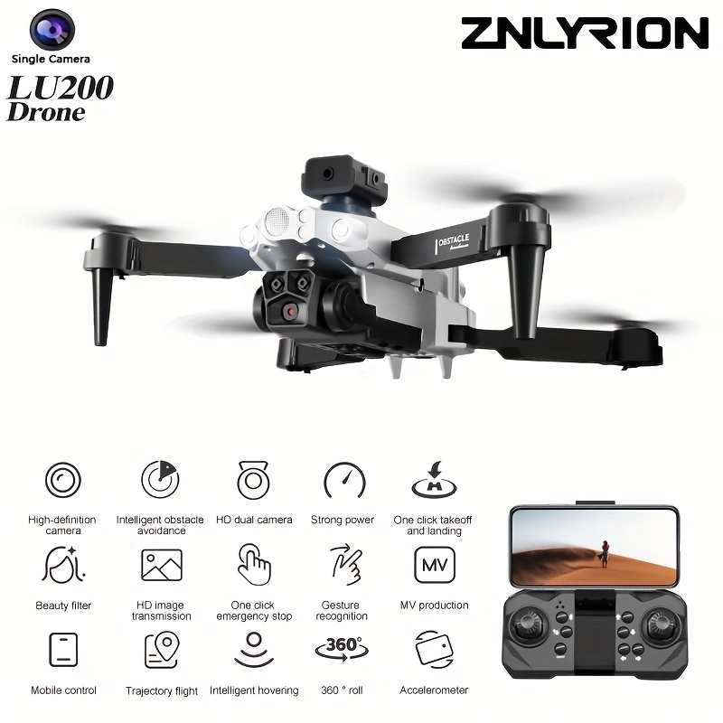 LU 200 Drone With Four-Way Obstacle Avoidance, Optical Flow Positioning,  Dual HD Cameras One-Key Start, Headless Mode, Stable Flight Perfect For  Begin