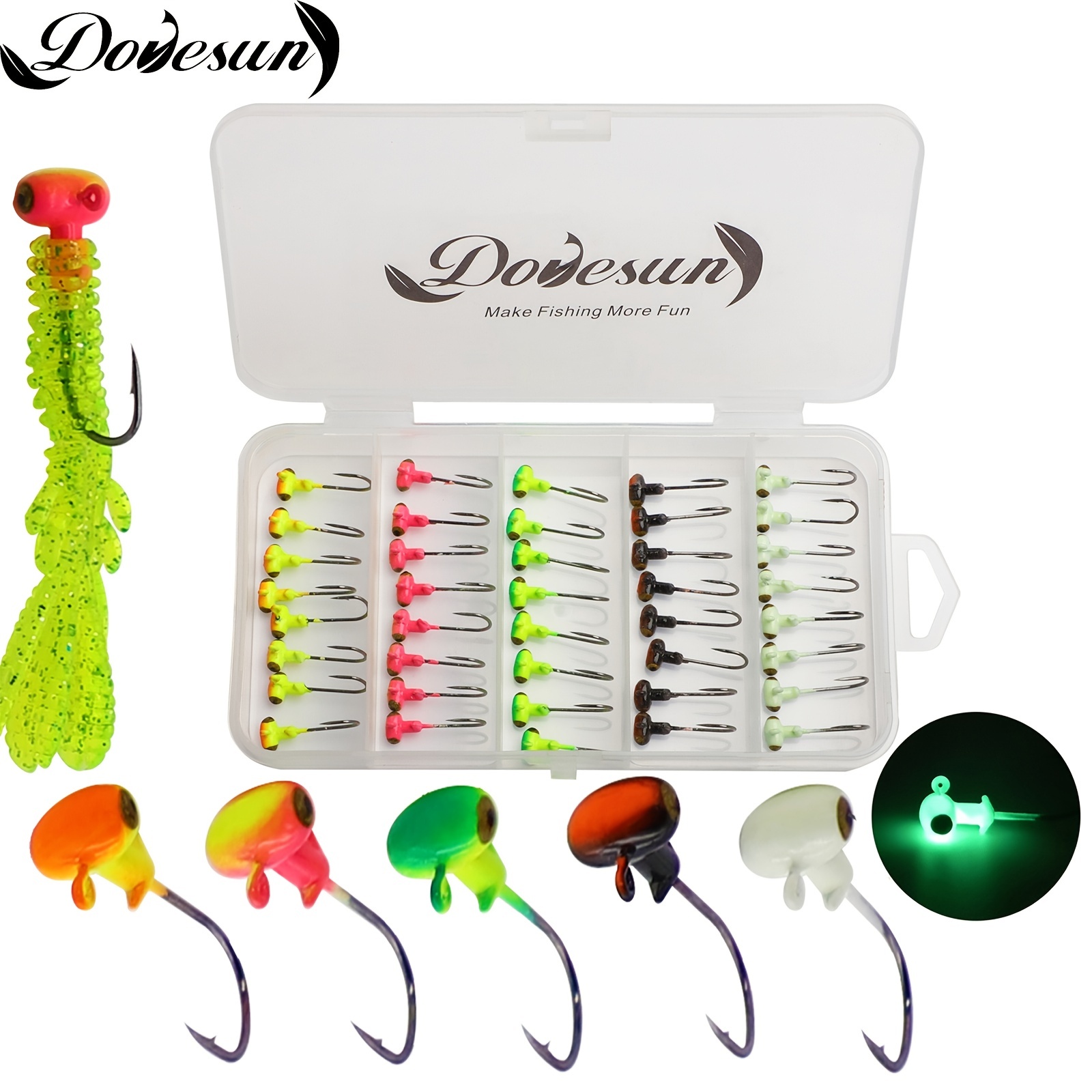 Buy Dovesun Jig Heads for Fishing, Painted Jigheads with 3D Eye