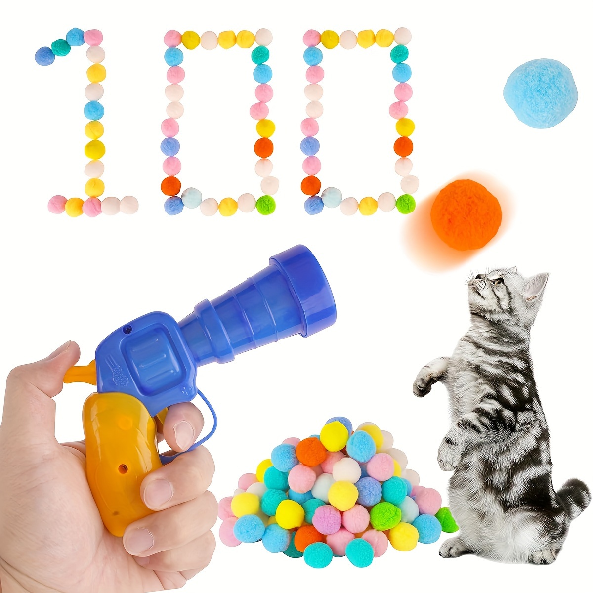 Acheter Jouets interactifs d'entraînement pour chats, jeux créatifs pour  chatons, Mini pompons, boule en peluche extensible, fournitures pour chats,  accessoires pour animaux de compagnie
