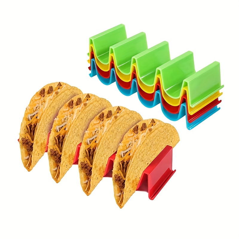 Colorful Taco Holder Premium Large Taco Tray Plates Pp Taco - Temu