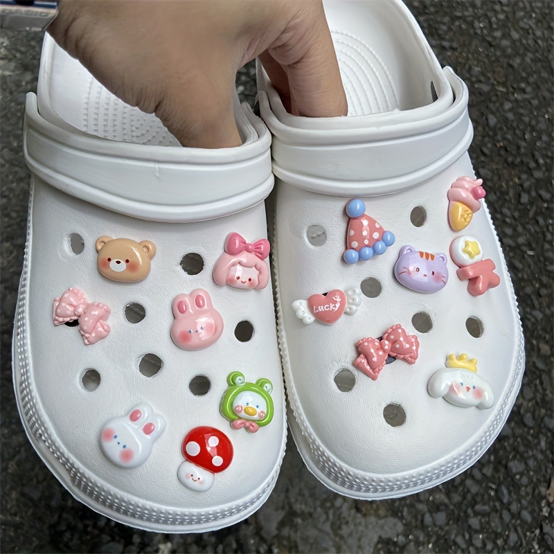 3d Shoe Charms Set Cute Transparent Resin Bear Cloud Shoes - Temu Belgium