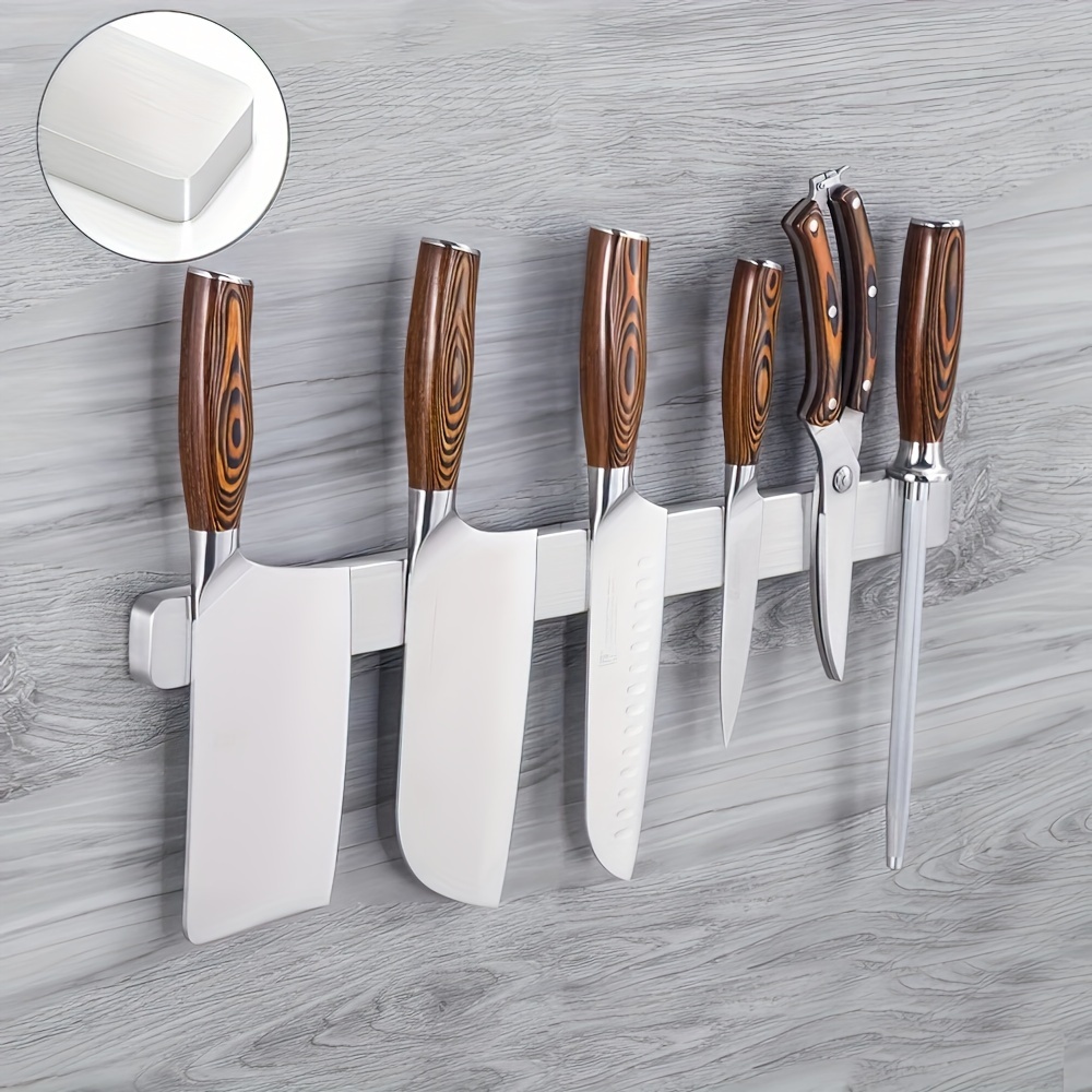 Modern Innovations Barra de cuchillos magnética de acero inoxidable de 10  pulgadas con uso multiusos como soporte para cuchillos, estante para