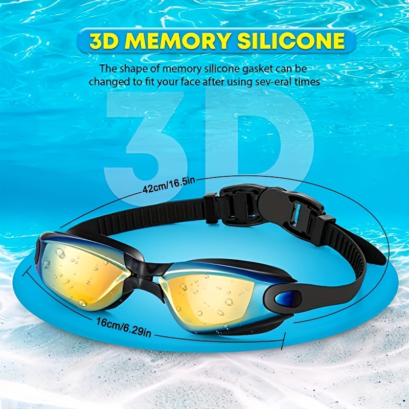 Lunettes de natation, (2 Pcs) Lunettes de natation pour enfants avec  Lentille Antibuée et Protection UV, lunettes de natation en silicone avec  pochette portable pour 3 à 16 ans garçons filles enfants 
