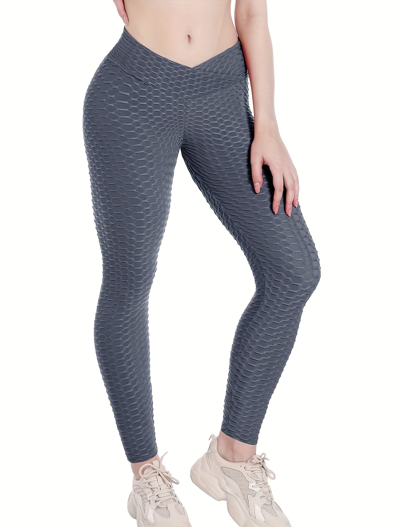 Women's High Waist Yoga Pants Tummy Control Workout Ruched - Temu