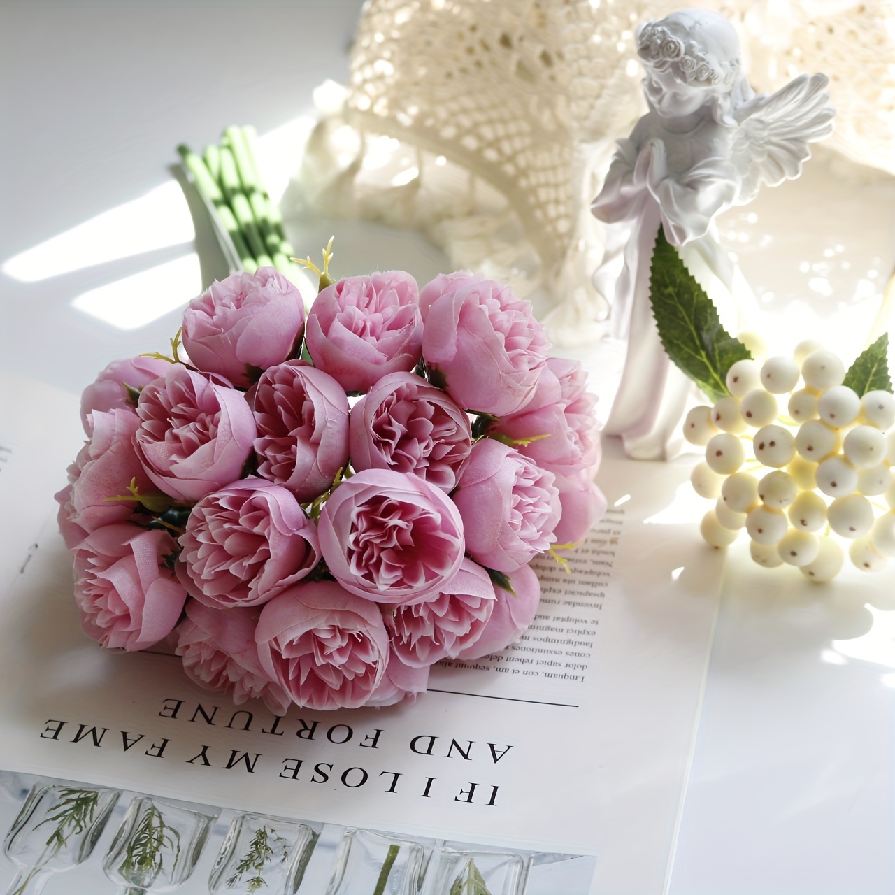 Fiori artificiali bianchi tarassaco grande Bouquet Autum seta plastica  fiore finto per la decorazione domestica di nozze soggiorno organizzare