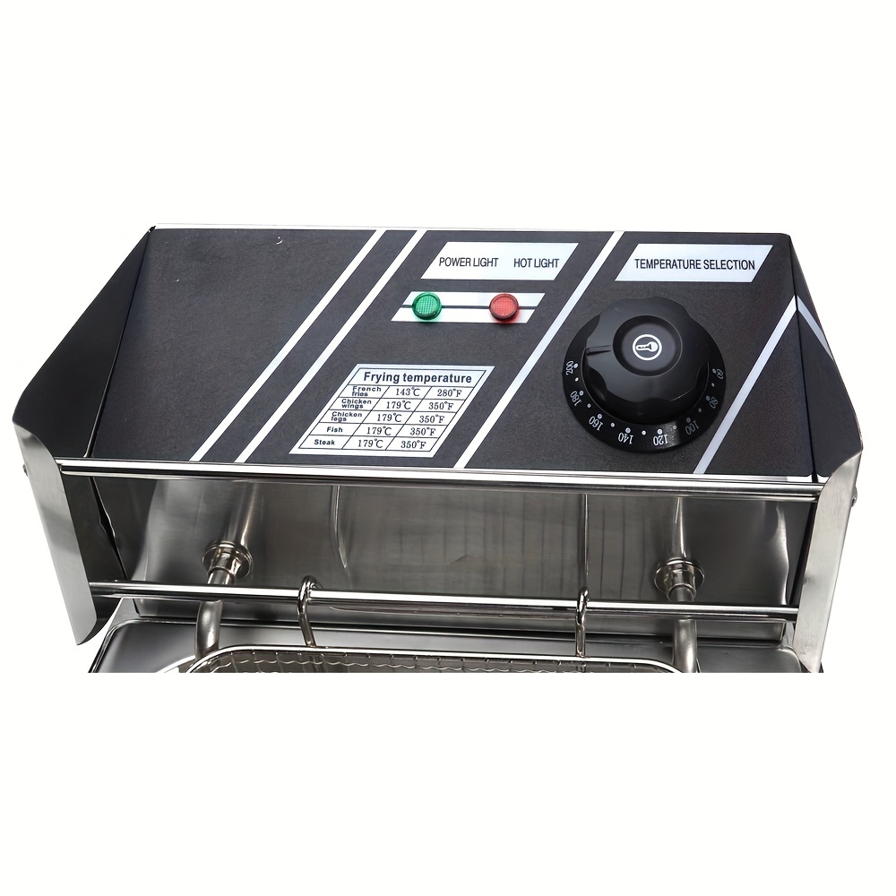 Electric Deep Fryer With Basket And Lid Countertop Kitchen - Temu