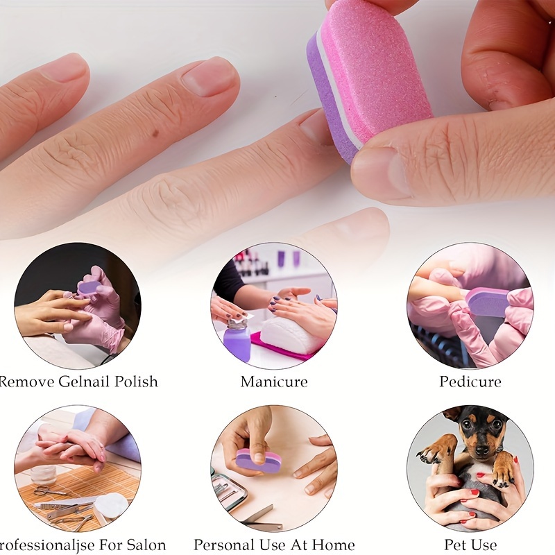 80pcs Mini Nail Buffers, 100/180 Grit Sponge Files for Acrylic Nails