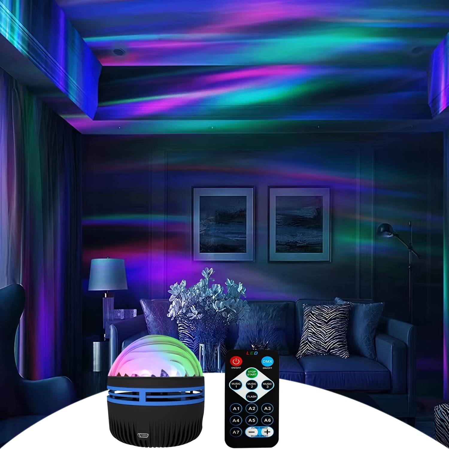 Northern Lights - Proyector Aurora con 33 efectos de luz, altavoz  Bluetooth, proyector aurora, luces del norte, control de voz, proyector  Aurora