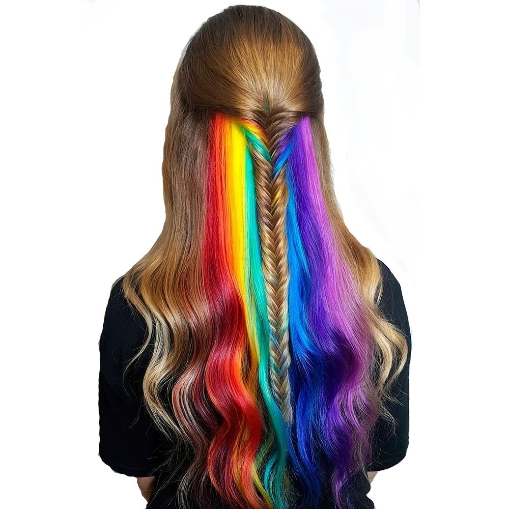 Colored Clip In Hair Extensions Party Highlights Multi Color Synthetic  Straight Hairpieces For Women Kids Girls | Shop Now For Limited-time Deals  | Temu