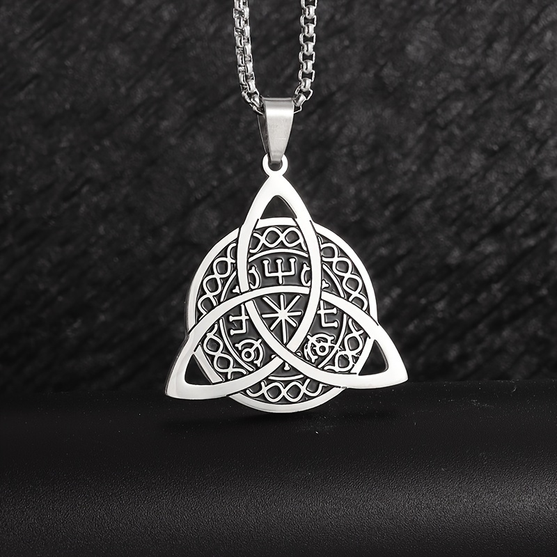 Collier pendentif pentacle protection runes witchy