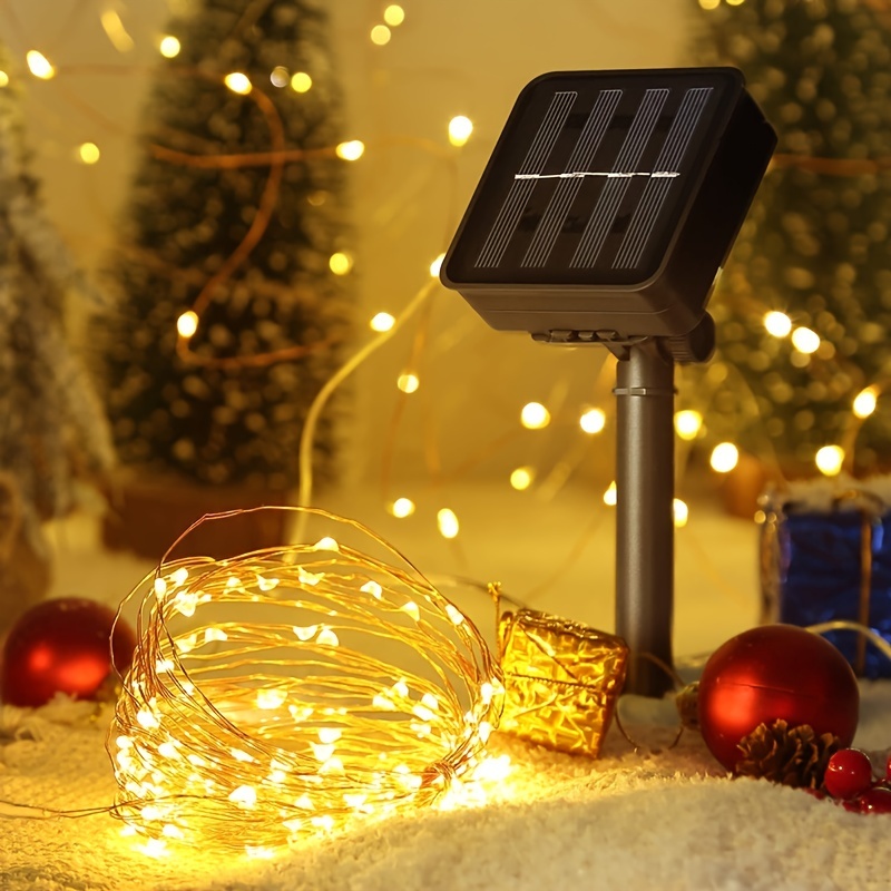 Solar Fairy String Lights Outdoor Waterproof 100led With 8 - Temu