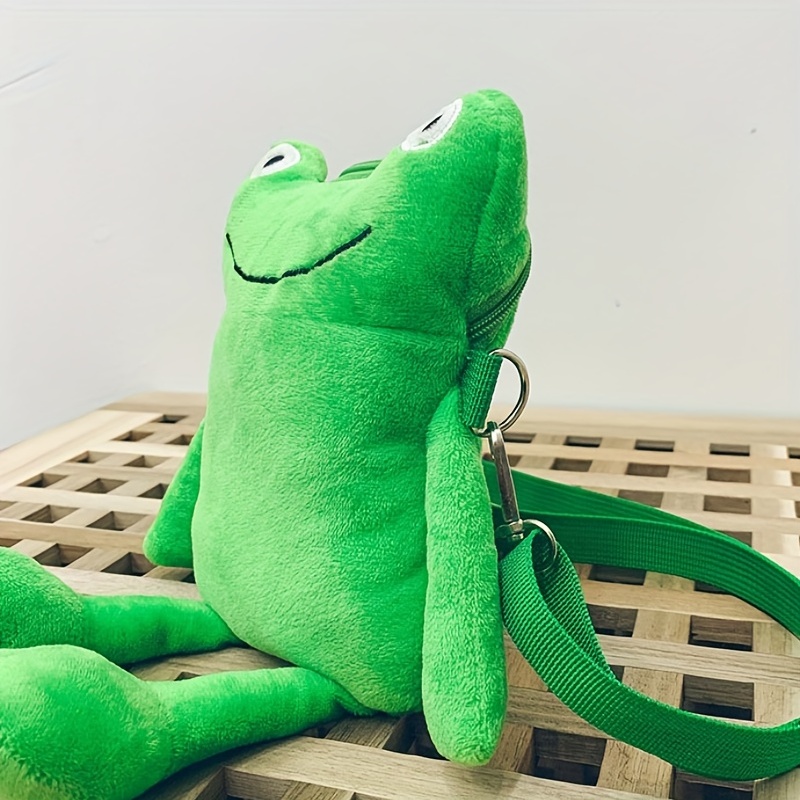 Cute Mini Frog Crossbody Shoulder Bag Plush Coin Purse Zipper Wallet  Storage Bag Holiday Birthday Party Gift Boys And Girls Accessories
