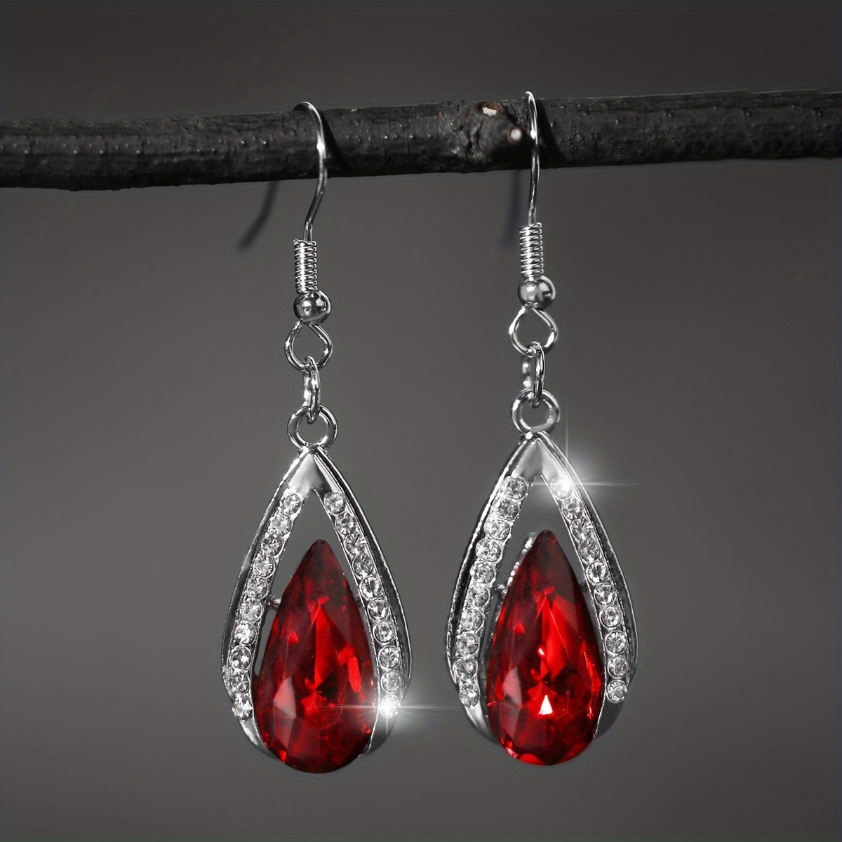 Dark deals red earrings