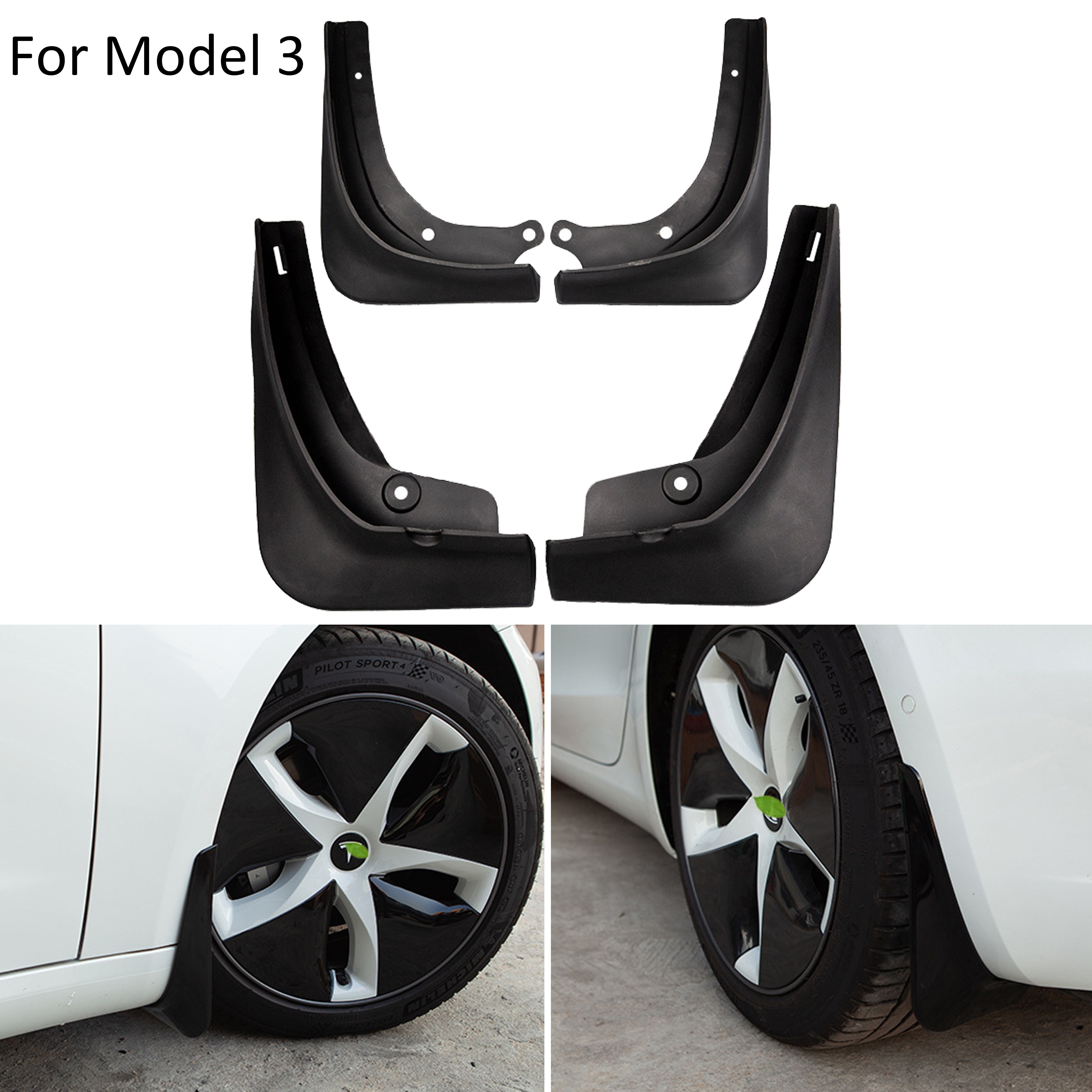 Mud Flaps For Tesla Model 3 Highland 2024 Accessories ABS Plastic Mudguards  Fender Anti-Snow Anti