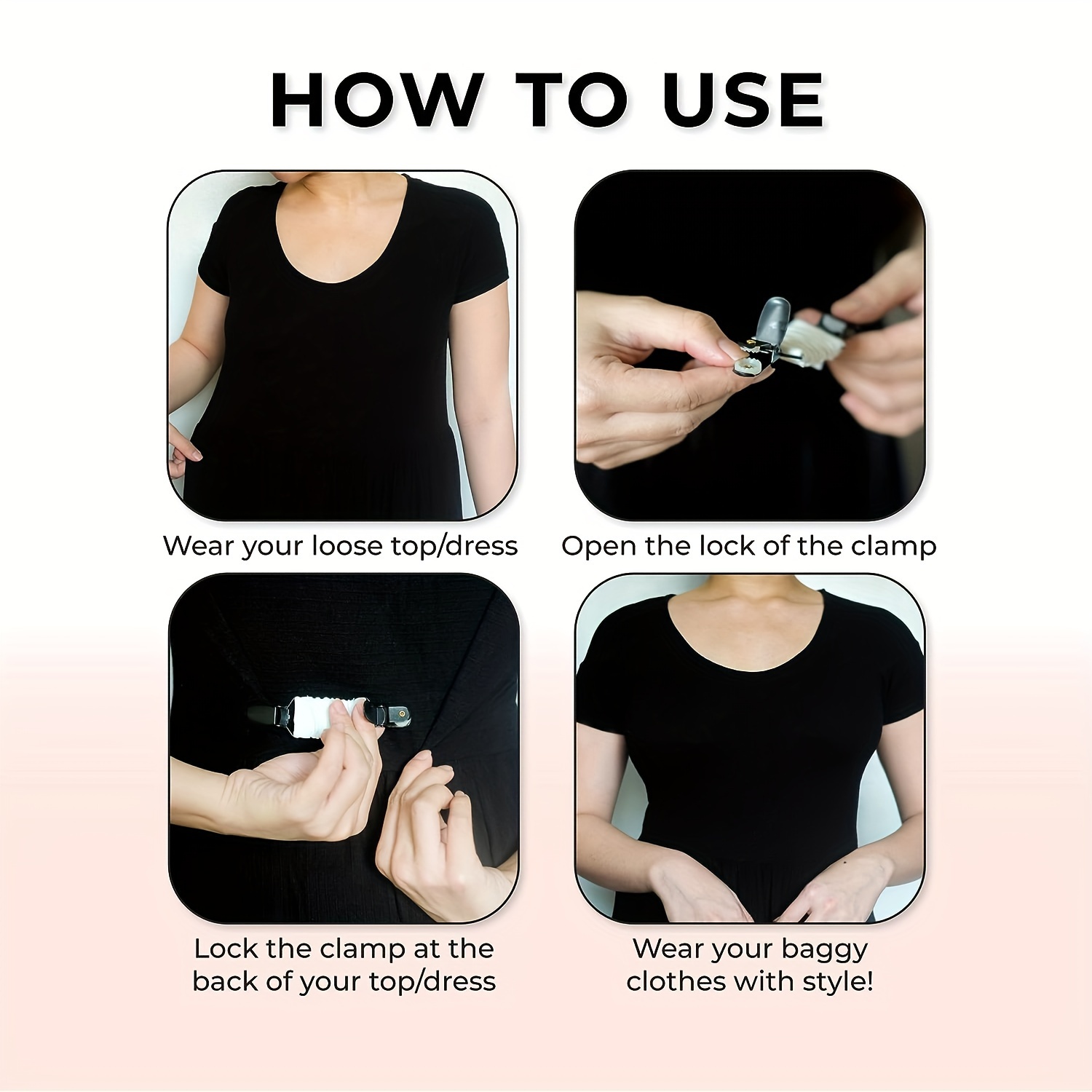 dress clips back cinch fitting clips 4 2inch long clothes - Temu