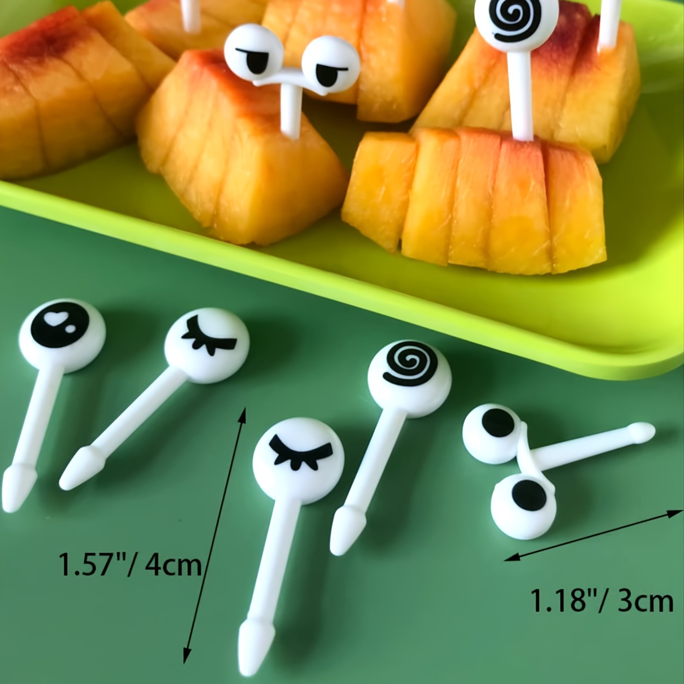 10 Pcs Mini Eye Fruit Fork Reusable Plastic Fork Snack Cake