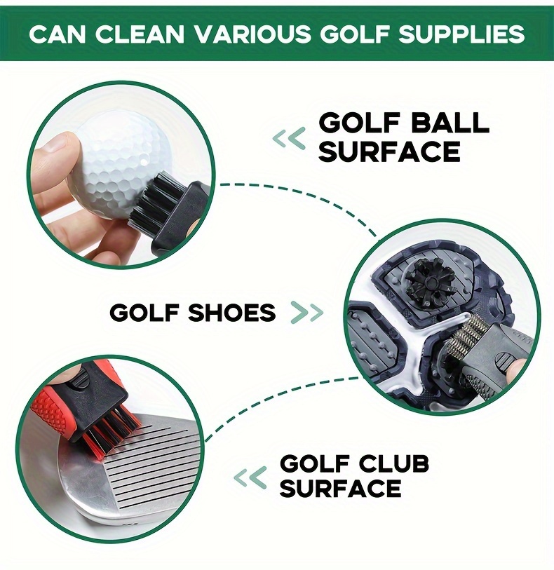 retractable pocket golf club cleaning brush tool wire brush club   double side cleaner golf accessories details 4