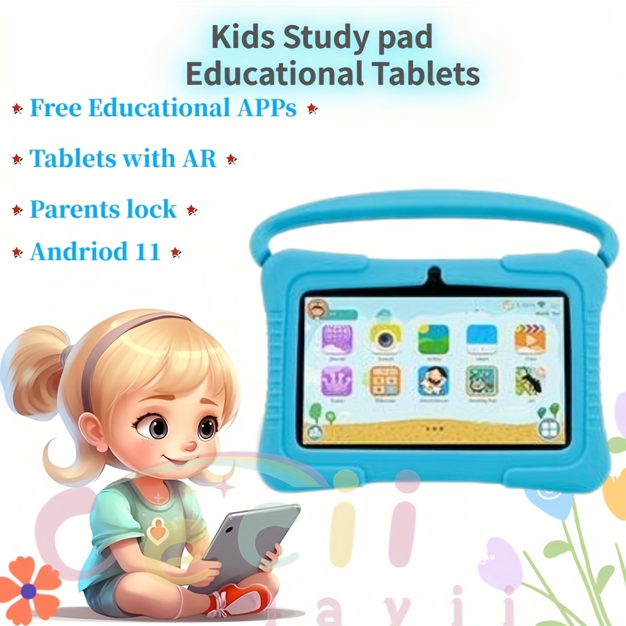 VASOUN Tablette Android 12 pour Enfants, écran Grand IPS HD 10 Pouces,  3Go+64Go, Logiciel pour Enfants préinstallé IWAWa, Apprentissage des Jeux